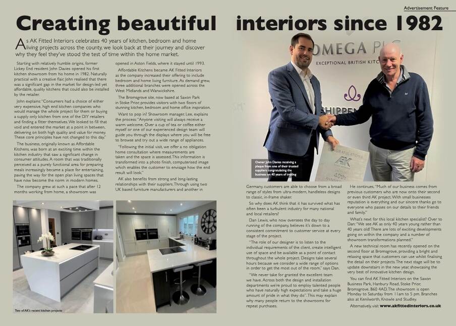 AK Interiors celebrating 40 years of kitchen and interior design excellence.